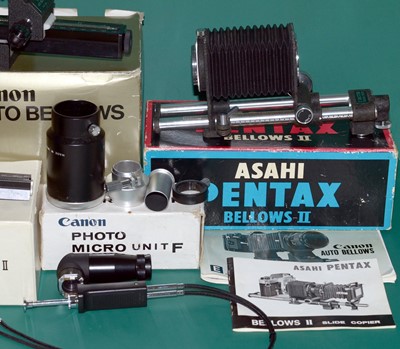 Lot 468 - Canon FD Auto Bellows & Pentax Bellows Units.