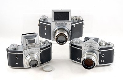 Lot 522 - A Group of 3 Exacta & Exakta Cameras.