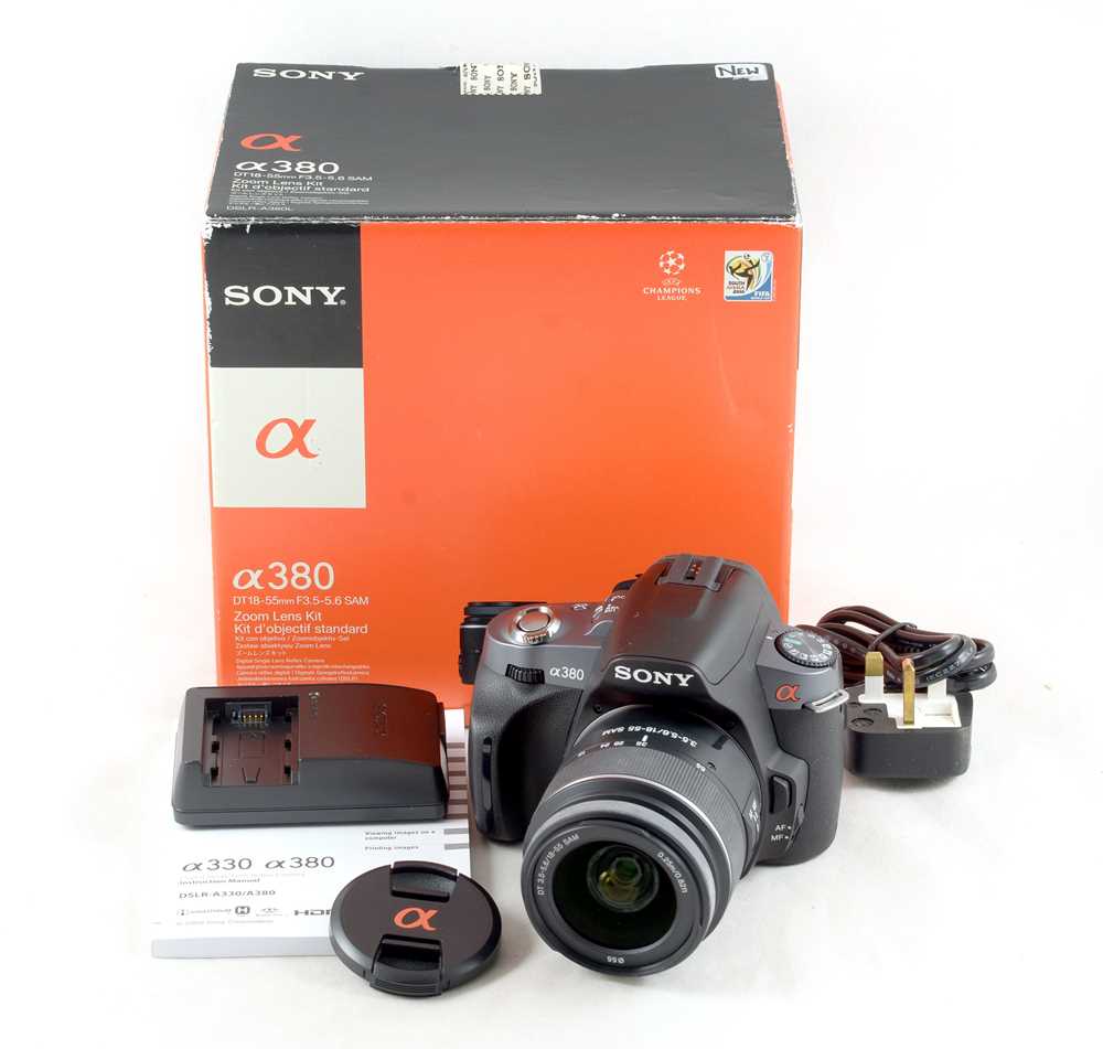 Lot 587 - Sony Alpha 380 14.2mp Digital Kit.