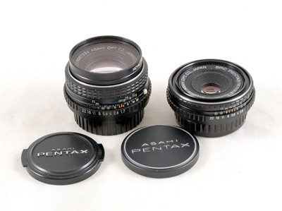 Lot 456 - Pentax PK Fit Lenses, inc 40mm Pancake Lens.