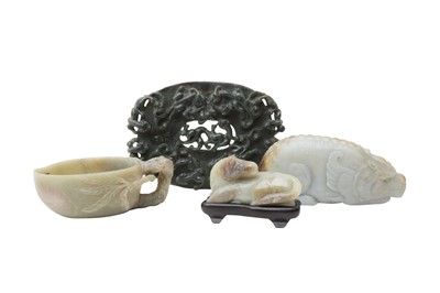Lot 513 - FOUR CHINESE JADE CARVINGS.