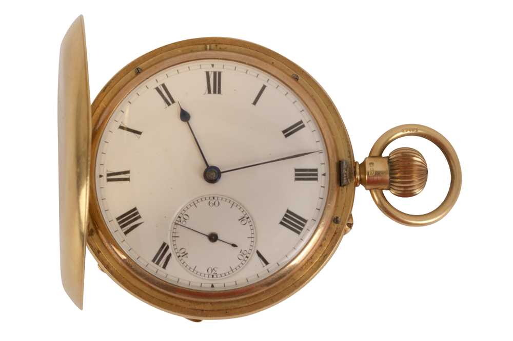 Lot 66 - AN 18K YELLOW GOLD FULL HUNTER POCKET WATCH