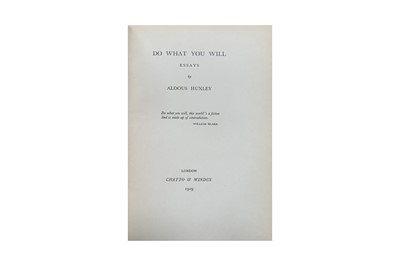 Lot 67 - Huxley. Do What You Will. Ltd Ed. 1929