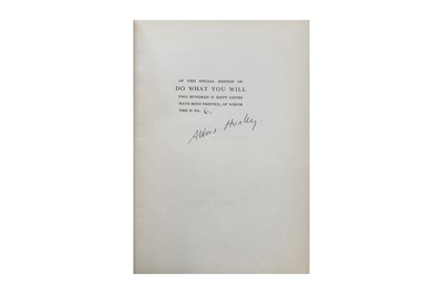 Lot 67 - Huxley. Do What You Will. Ltd Ed. 1929