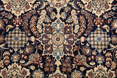 Lot 26 - AN EXREMELY FINE PART SILK NAIN RUG, CENTRAL PERSIA
