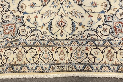 Lot 67 - A FINE PART SILK NAIN RUG, CENTRAL PERSIA