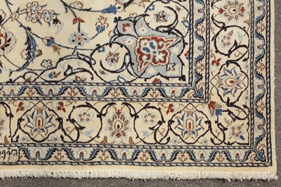 Lot 67 - A FINE PART SILK NAIN RUG, CENTRAL PERSIA