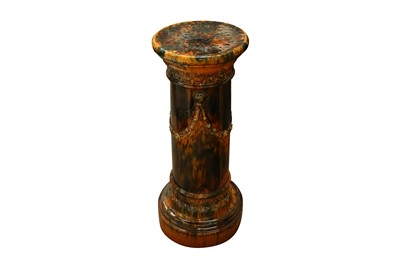 Lot 437 - A DUNMORE POTTERY JARDINIERE STAND OR PEDESTAL