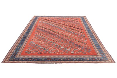 Lot 56 - AN UNUSUAL FINE QASHQAI SUMAC AND PART PILE CARPET, SOUTH-WEST PERSIA