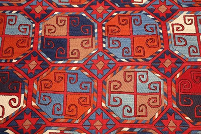 Lot 73 - A FINE UZBEKISTAN EMBROIDERED KILIM