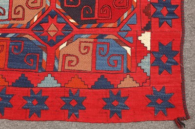 Lot 73 - A FINE UZBEKISTAN EMBROIDERED KILIM