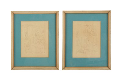 Lot 163 - AFTER PABLO PICASSO TWO PLATES FROM THE VOLLARD SUITE: THE SCULPTOR'S STUDIO