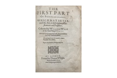 Lot 57 - West. The First Part of Simboleography, 1603