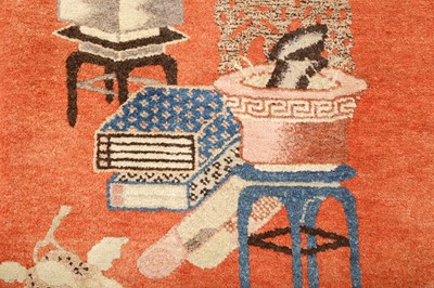 Lot 48 - AN ANTIQUE CHINESE RUG