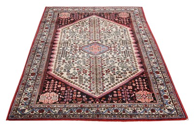 Lot 92 - A FINE ABADEH RUG, WEST PERSIA