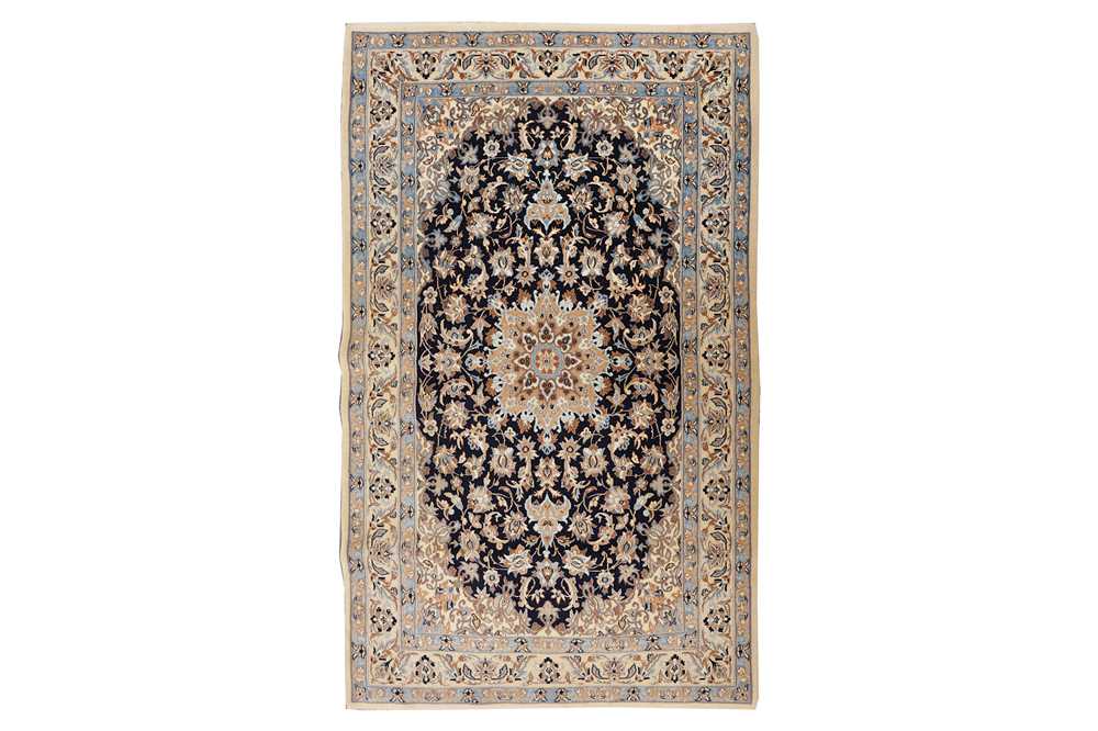 Lot 96 - A VERY FINE PART SILK NAIN RUG, CENTRAL PERSIA