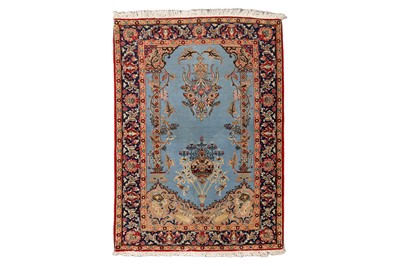 Lot 114 - A FINE PART SILK QUM RUG, CENTRAL PERSIA