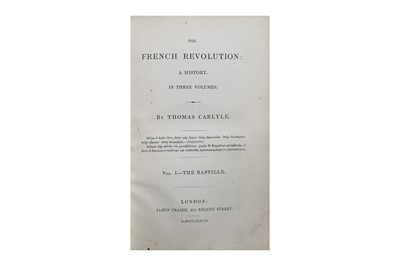 Lot 171 - Carlyle. French Revolution, 3 vol. 1st ed. 1837