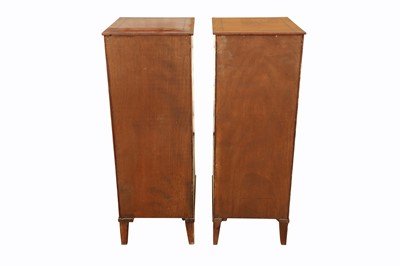 Lot 327 - A PAIR OF NEOCLASSICAL STYLE EDWARDIAN MAHOGANY PEDESTAL CABINETS