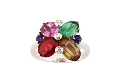 Lot 108 - A multi-gem and diamond dress ring