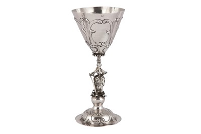 Lot 31 - A LATE 19TH CENTURY GERMAN SILVER ‘HISTORISMUS’ GOBLET, HANAU PROBABLY BY GEORGE ROTH, IMPORT MARKS FOR LONDON 1895 BY BERTHOLD MULLER