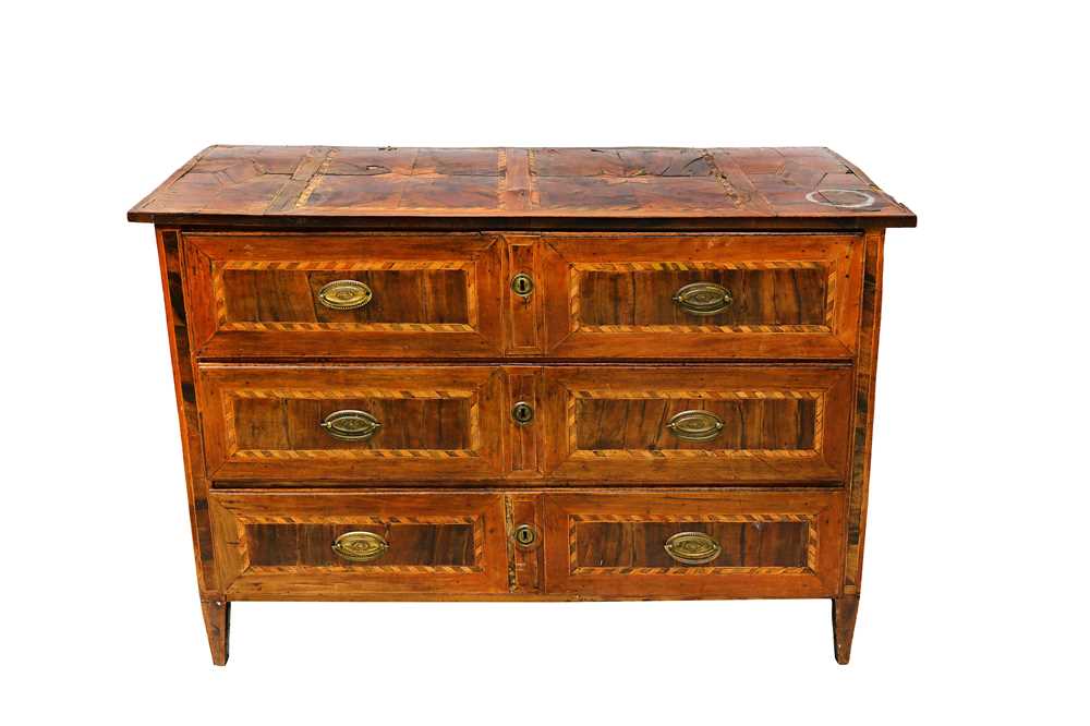 Lot 238 - AMENDED DESCRIPTION: A MALTESE OLIVEWOOD AND KINGWOOD MARQUETRY INLAID COMMODE, 18TH CENTURY