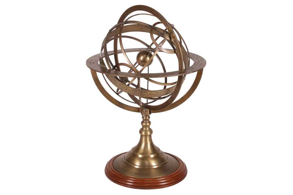 Lot 213 - A BRASS ARMILLARY SPHERE