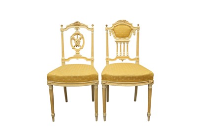 Lot 284 - TWO PAIRS OF FRENCH SALON CHAIRS