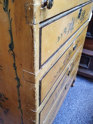 Lot 250 - A GEORGE II STYLE YELLOW PAINTED BUREAU BOOKCASE, 19TH CENTURY