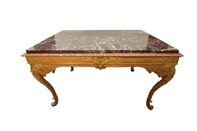 Lot 264 - A FRENCH BAROQUE STYLE RECTANGULAR GILT CENTRE TABLE, LATE 19TH CENTURY