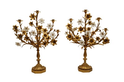 Lot 282 - A PAIR OF FRENCH ORMOLU CANDELABRA, LATE 19TH CENTURY