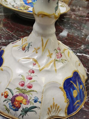 Lot 319 - A PAIR OF LATE 18TH CENTURY STAFFORDSHIRE ENAMEL CANDLESTICKS