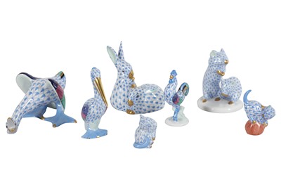 Lot 131 - A COLLECTION OF TWENTIETH CENTURY HEREND PORCELAIN DOMESTIC ANIMALS
