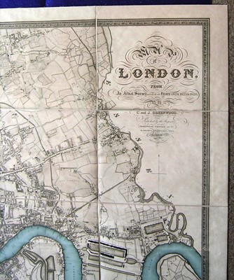 Lot 36 - Greenwood (C. & J.) Map of London, from an Actual Survey Made in the Years 1824, 1825, & 1826