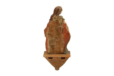 Lot 231 - A CONTINENTAL POLYCHROMED AND CARVED WOOD FIGURE OF A SAINT