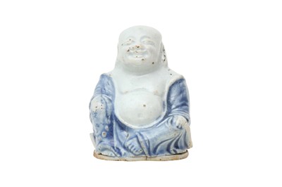 Lot 44 - A CHINESE BISCUIT FIGURE OF BUDAI HESHANG.