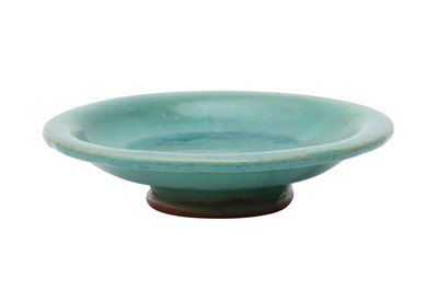 Lot 257 - A CHINESE TURQUOISE-GLAZED DISH.