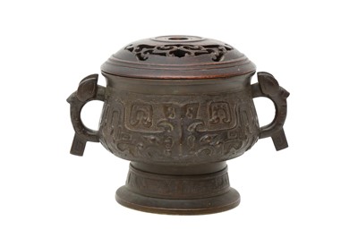 Lot 288 - A CHINESE BRONZE ARCHAISTIC INCENSE BURNER
