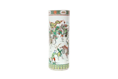 Lot 311 - A CHINESE FAMILLE VERTE UMBRELLA STAND.