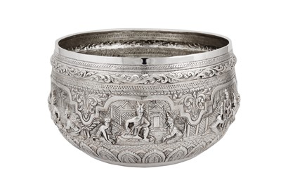 Lot 380 - An early 20th century Burmese unmarked silver bowl, Rangoon circa 1930