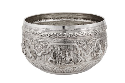 Lot 380 - An early 20th century Burmese unmarked silver bowl, Rangoon circa 1930