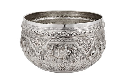 Lot 380 - An early 20th century Burmese unmarked silver bowl, Rangoon circa 1930