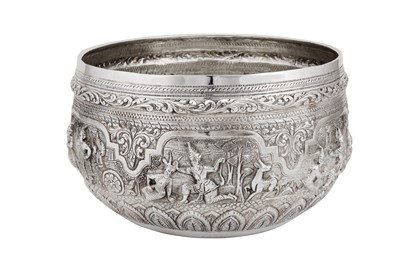 Lot 380 - An early 20th century Burmese unmarked silver bowl, Rangoon circa 1930
