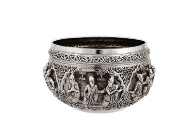 Lot 378 - An early 20th century Burmese unmarked silver bowl, Rangoon circa 1920
