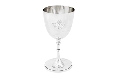 Lot 351 - A late 19th century Indian Colonial silver trophy goblet, Madras circa 1880 by Peter Orr