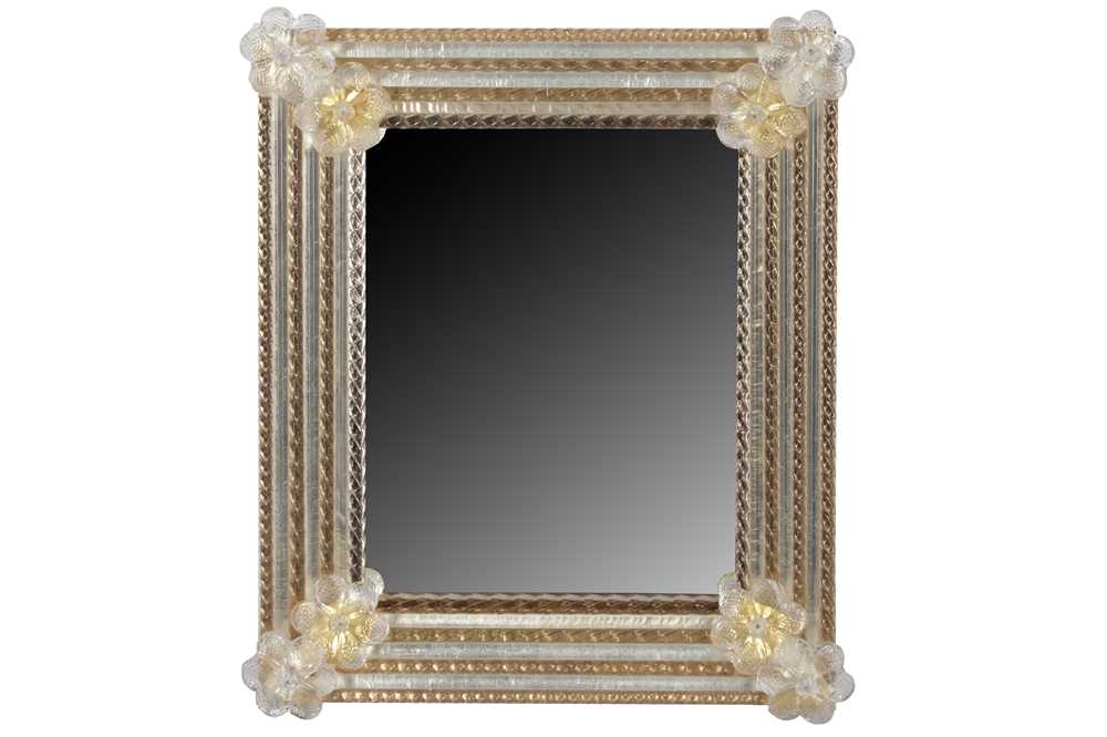 Lot 327 - A MURANO GLASS MIRROR