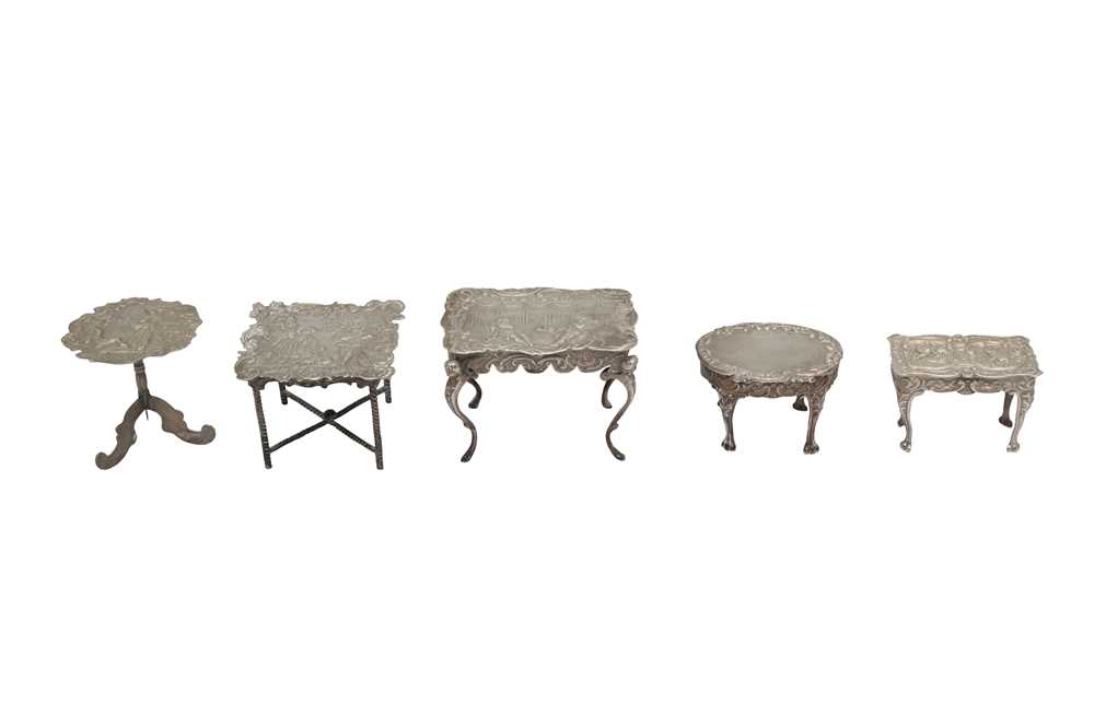 Lot 84 A GROUP OF DUTCH SILVER MINIATURE TABLES
