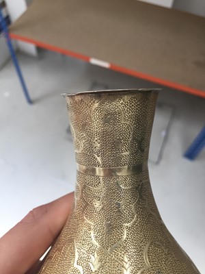 Lot 292 - A CHINESE WHITE METAL VASE.