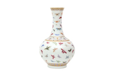 Lot 545 - A CHINESE FAMILLE ROSE 'BUTTERFLIES' VASE.