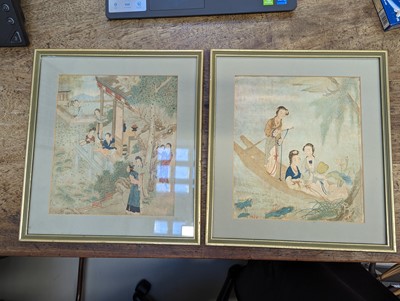 Lot 148 - TWO CHINESE PICTURES OF LADIES.